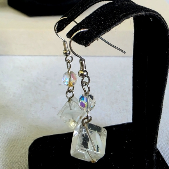 Vintage Artisan Crystal Glass Bead Necklace and Earrings Set - Picture 4 of 11